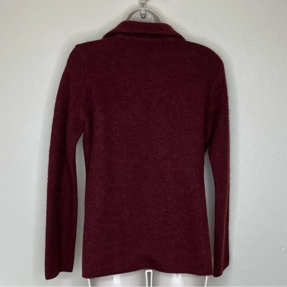 J Crew 100% Wool Double Breasted Peacoat Brick Rust Jacket Women Small Unlined - Picture 6 of 12